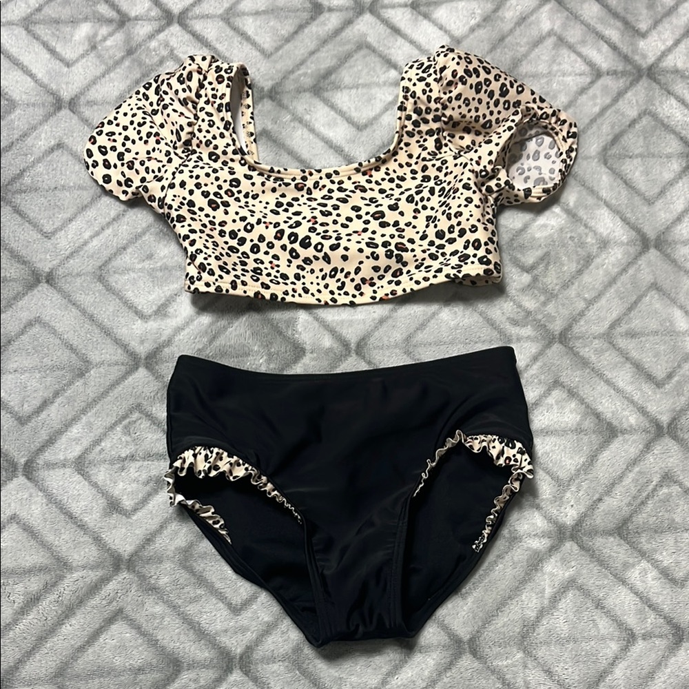 Cat & Jack Tan and Black Leopard Print Bikini